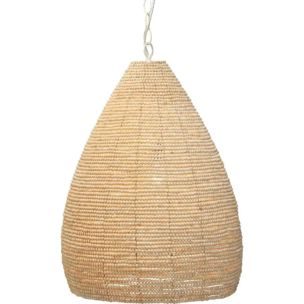 Coastal Style Cream Wood Iron Gulf Steam Pendant - LOOMLAN - Jamie Young - Pendants