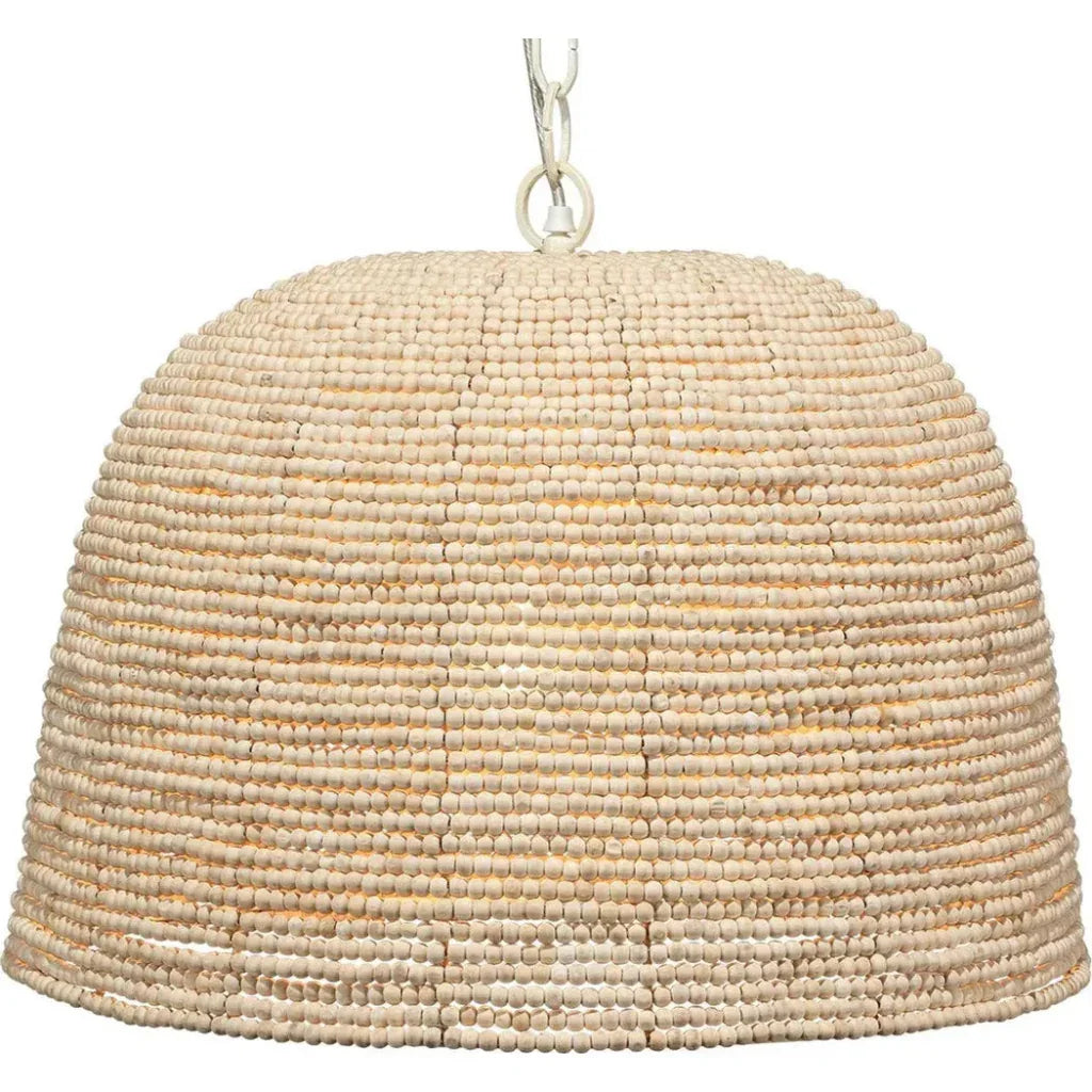 Coastal Style Cream Wood Iron High Tide Pendant - LOOMLAN - Jamie Young - Pendants