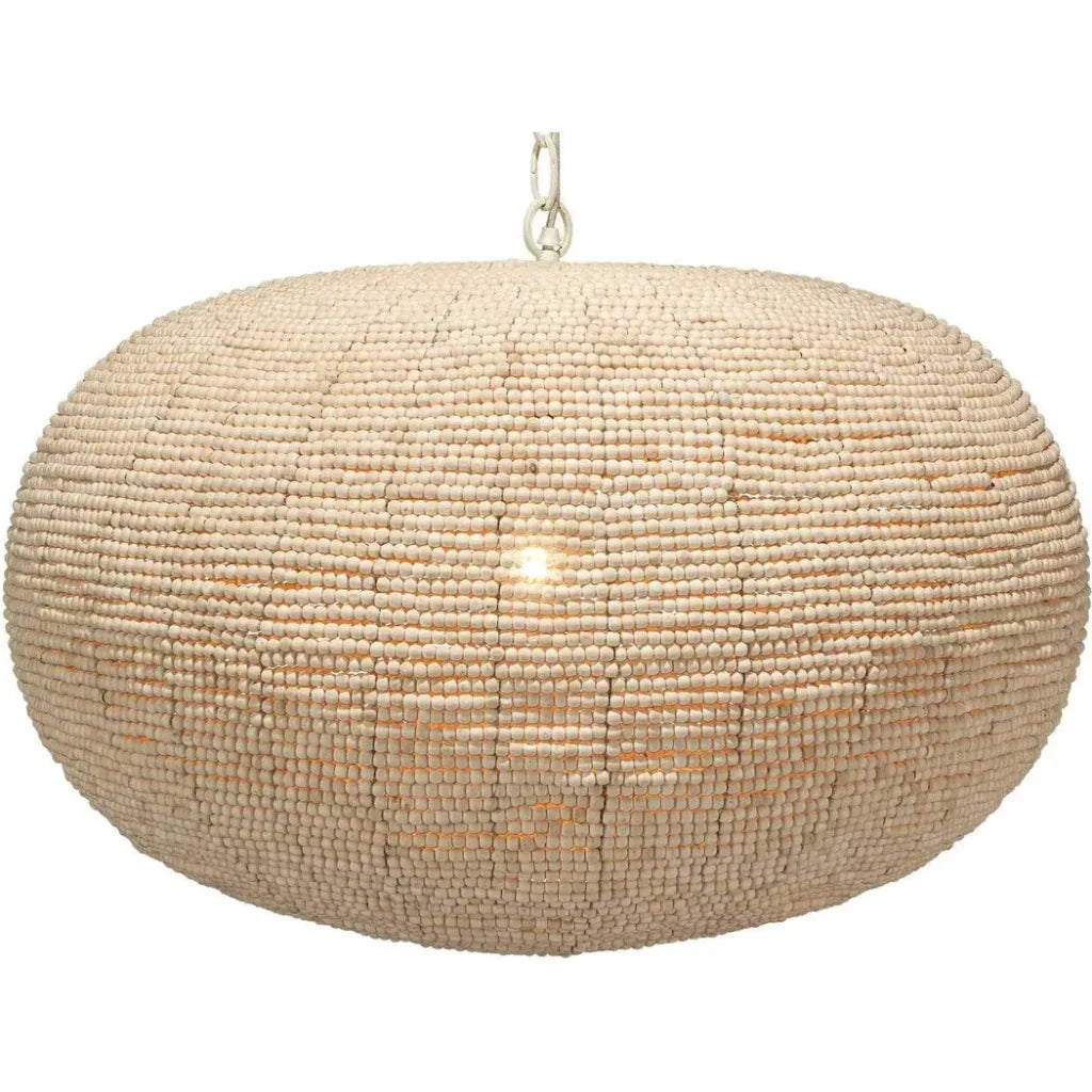 Coastal Style Cream Wood Iron Whirlpool Pendant - LOOMLAN - Jamie Young - Pendants