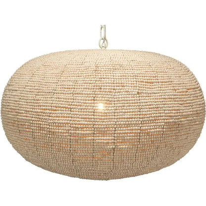 Coastal Style Cream Wood Iron Whirlpool Pendant - LOOMLAN - Jamie Young - Pendants