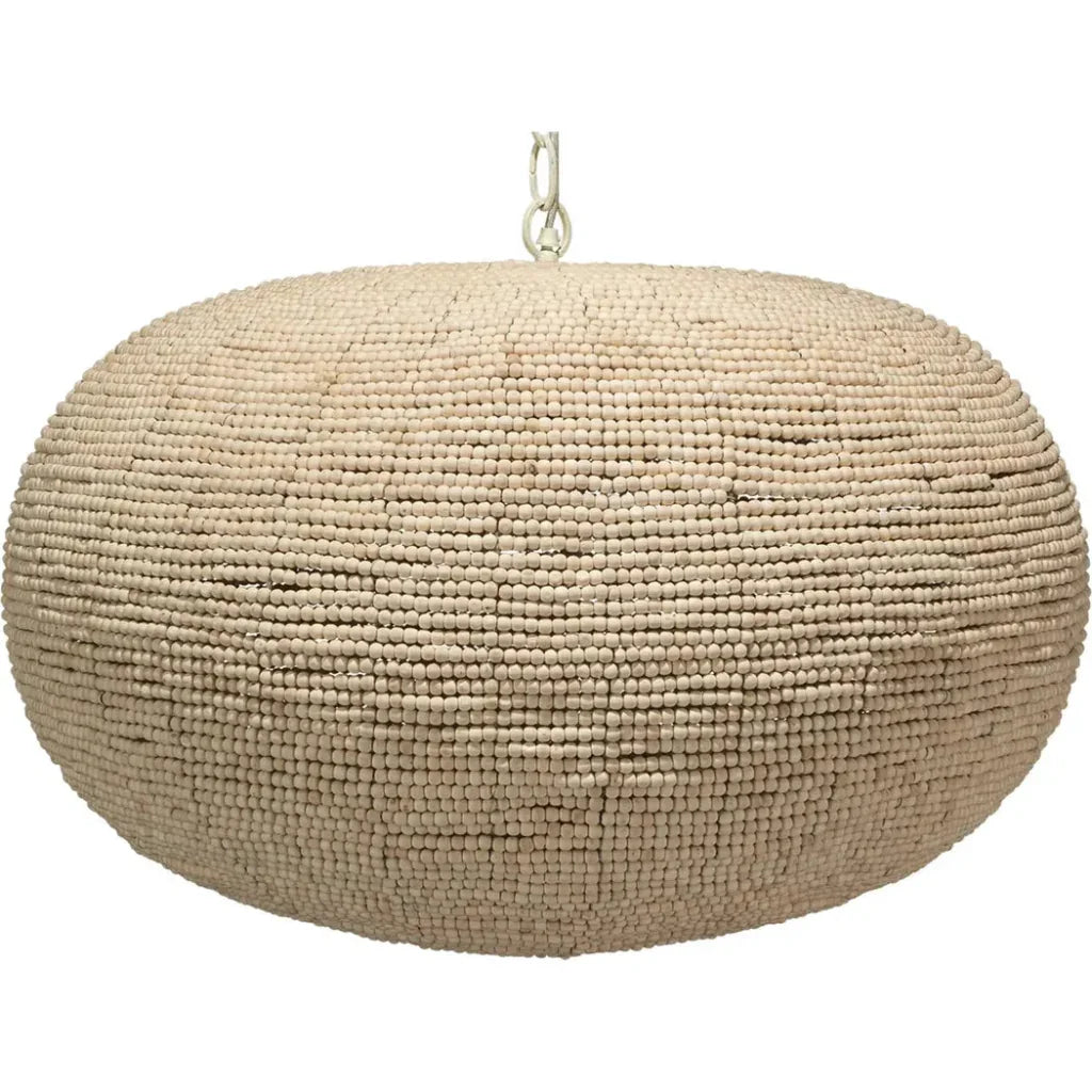 Coastal Style Cream Wood Iron Whirlpool Pendant - LOOMLAN - Jamie Young - Pendants