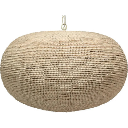 Coastal Style Cream Wood Iron Whirlpool Pendant - LOOMLAN - Jamie Young - Pendants