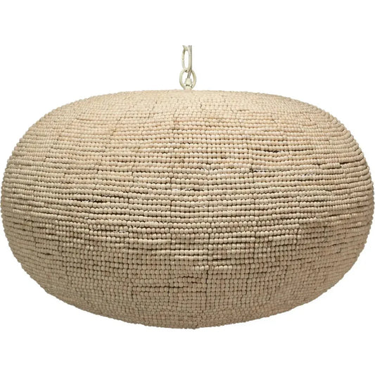 Coastal Style Cream Wood Iron Whirlpool Pendant - LOOMLAN - Jamie Young - Pendants