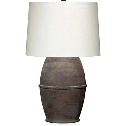 Coastal Style Dark Grey Ceramic Antiquity Table Lamp - LOOMLAN - Jamie Young - Table Lamps