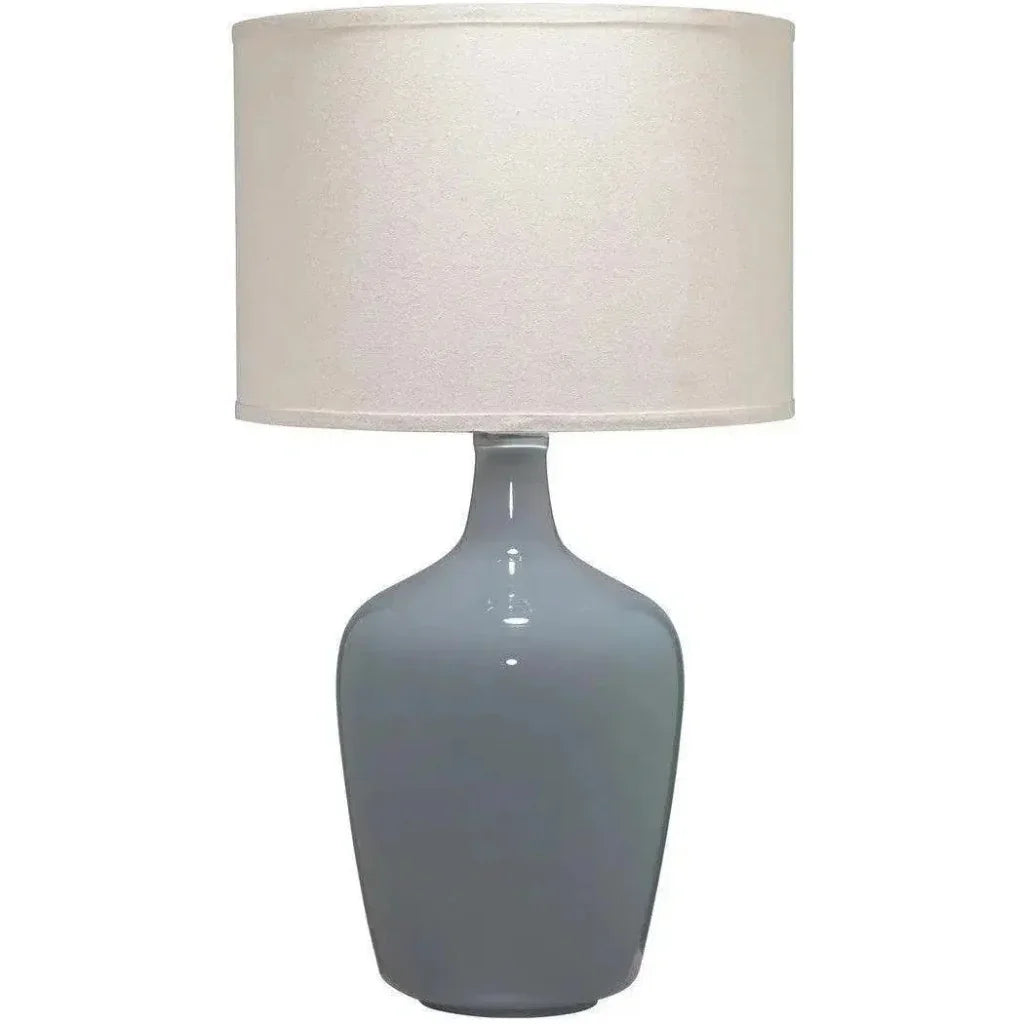 Coastal Style Foggy Grey Glass Plum Jar Table Lamp - LOOMLAN - Jamie Young - Table Lamps