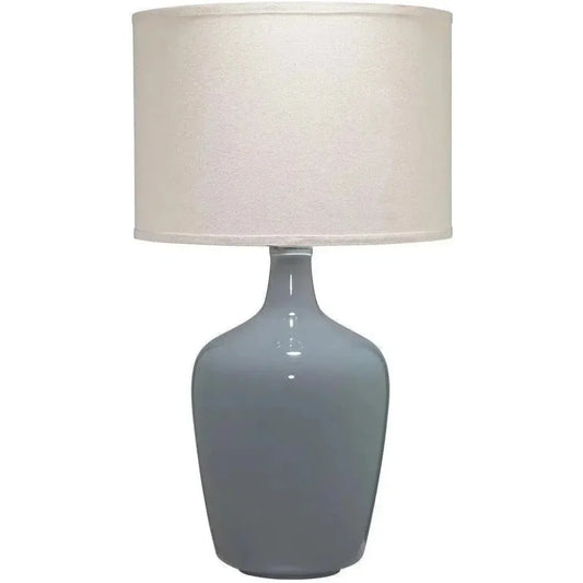 Coastal Style Foggy Grey Glass Plum Jar Table Lamp - LOOMLAN - Jamie Young - Table Lamps