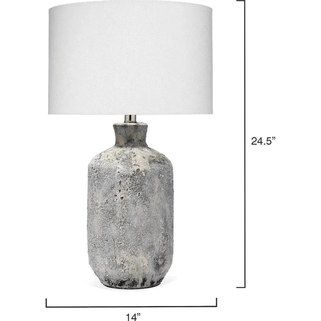 Coastal Style Grey Ceramic Blaire Table Lamp - LOOMLAN - Jamie Young - Table Lamps