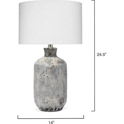 Coastal Style Grey Ceramic Blaire Table Lamp - LOOMLAN - Jamie Young - Table Lamps