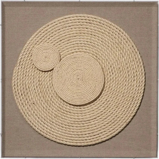 Coastal Style Jute Rope & Linen Barbados Small Wall Art-Framed Wall Art-Jamie Young-LOOMLAN