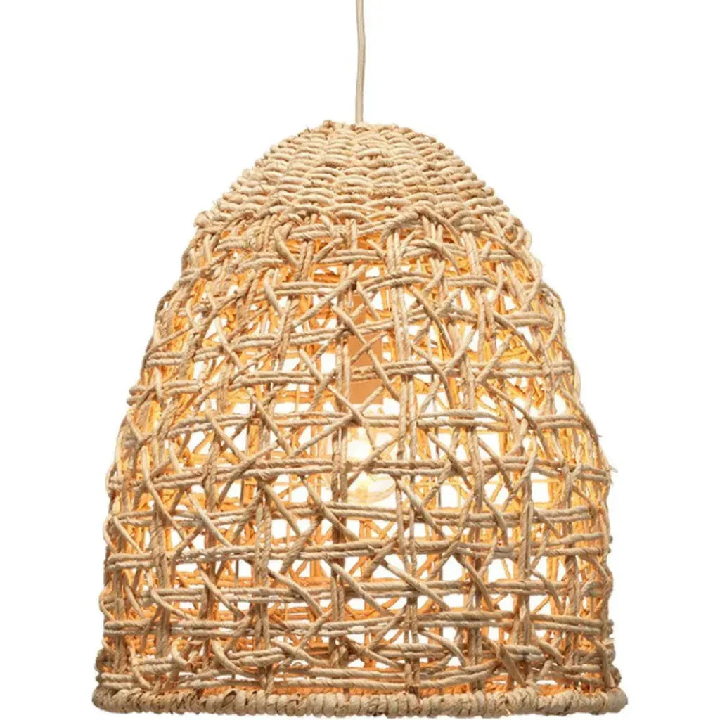 Coastal Style Natural Corn Straw Rope Netted Pendant - LOOMLAN - Jamie Young - Pendants