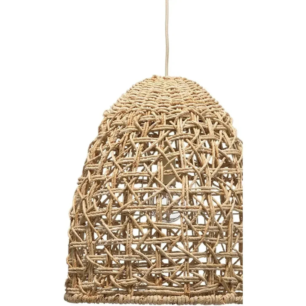 Coastal Style Natural Corn Straw Rope Netted Pendant - LOOMLAN - Jamie Young - Pendants