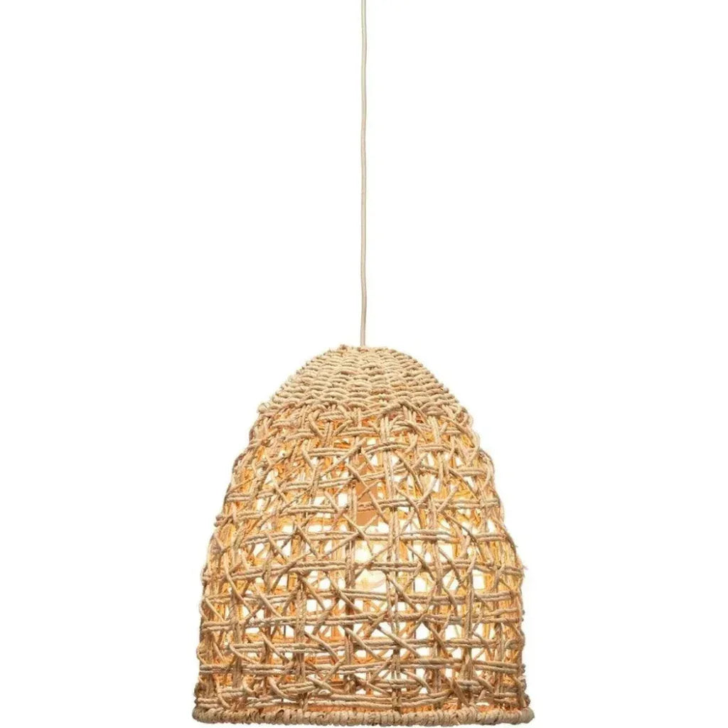 Coastal Style Natural Corn Straw Rope Netted Pendant - LOOMLAN - Jamie Young - Pendants
