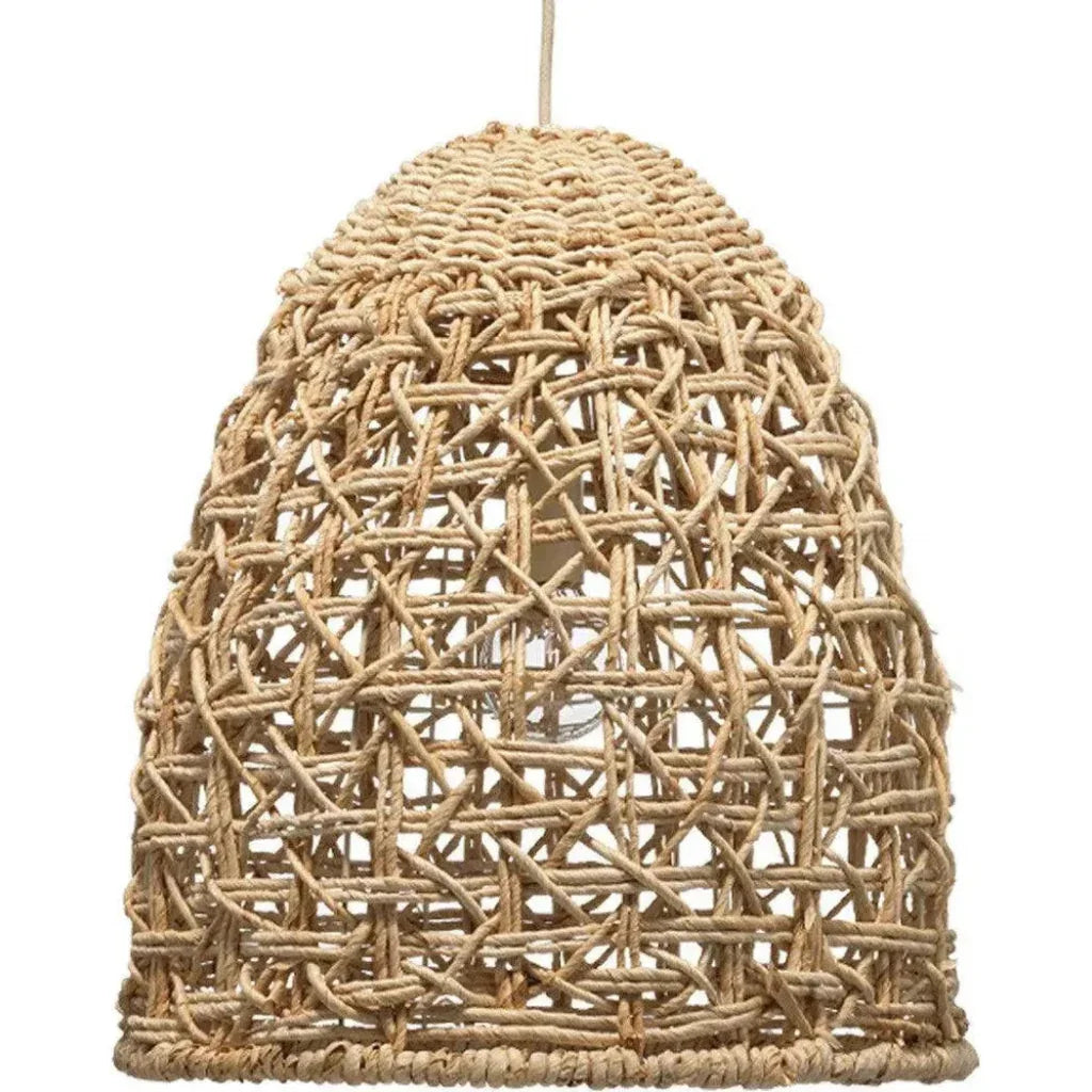 Coastal Style Natural Corn Straw Rope Netted Pendant - LOOMLAN - Jamie Young - Pendants