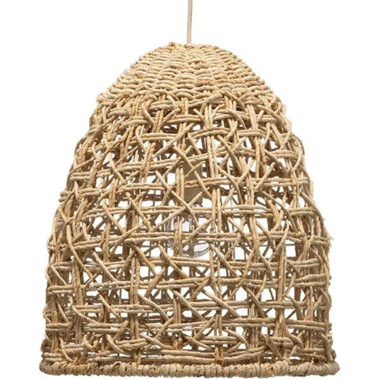 Coastal Style Natural Corn Straw Rope Netted Pendant - LOOMLAN - Jamie Young - Pendants