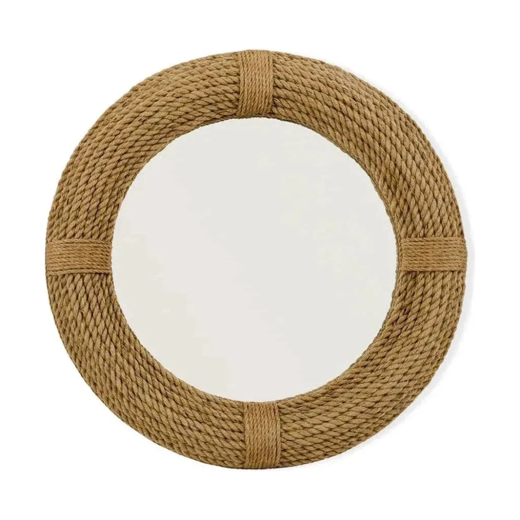Coastal Style Natural Jute Round Rope Wall Mirror - LOOMLAN - Jamie Young - Wall Mirrors
