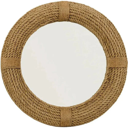 Coastal Style Natural Jute Round Rope Wall Mirror - LOOMLAN - Jamie Young - Wall Mirrors