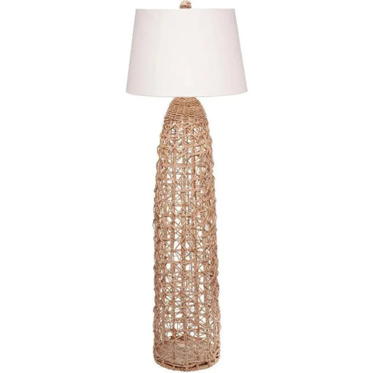 Coastal Style Natural Rope Kauai Floor Lamp-Floor Lamps-Jamie Young-LOOMLAN
