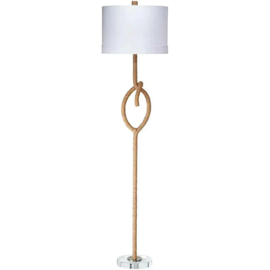 Coastal Style Natural Rope Knot Floor Lamp-Floor Lamps-Jamie Young-LOOMLAN