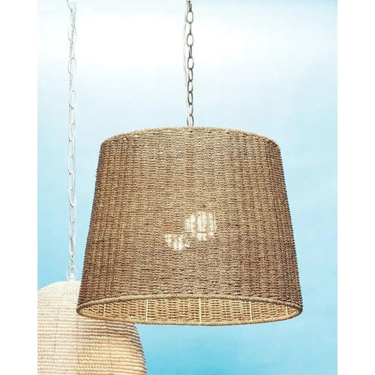 Coastal Style Natural Seagrass Willow Chandelier - LOOMLAN - Jamie Young - Chandeliers