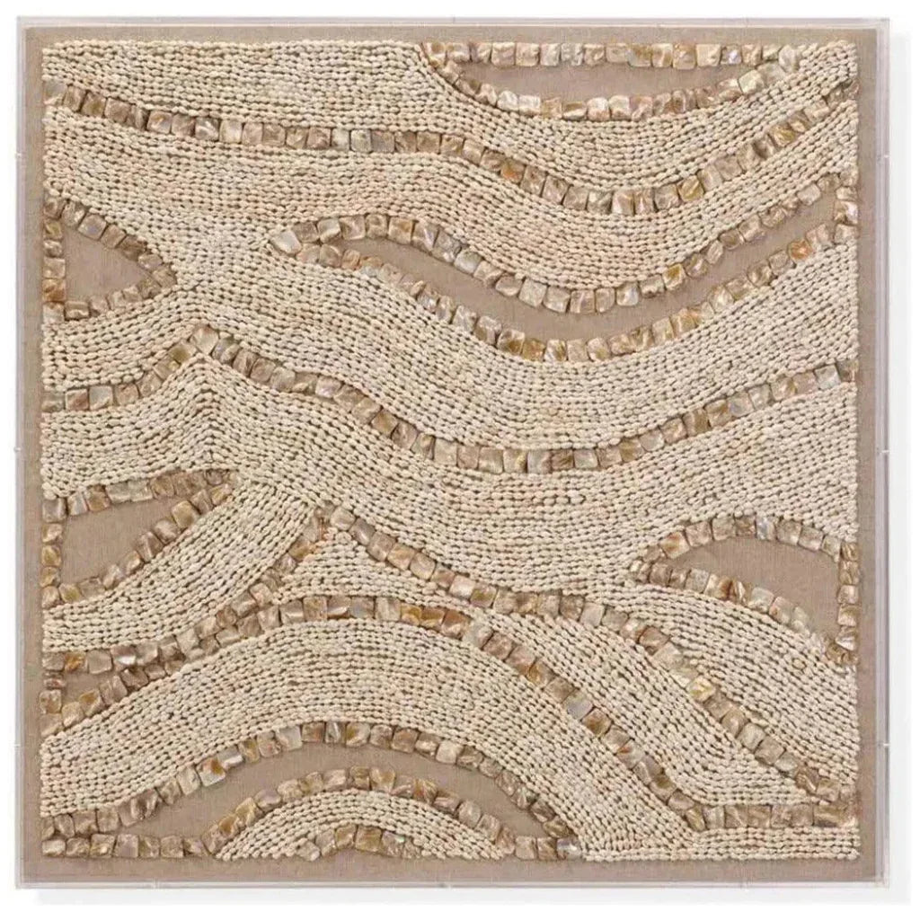 Coastal Style Natural Shells Big Wave Shell Wall Art-Framed Wall Art-Jamie Young-LOOMLAN