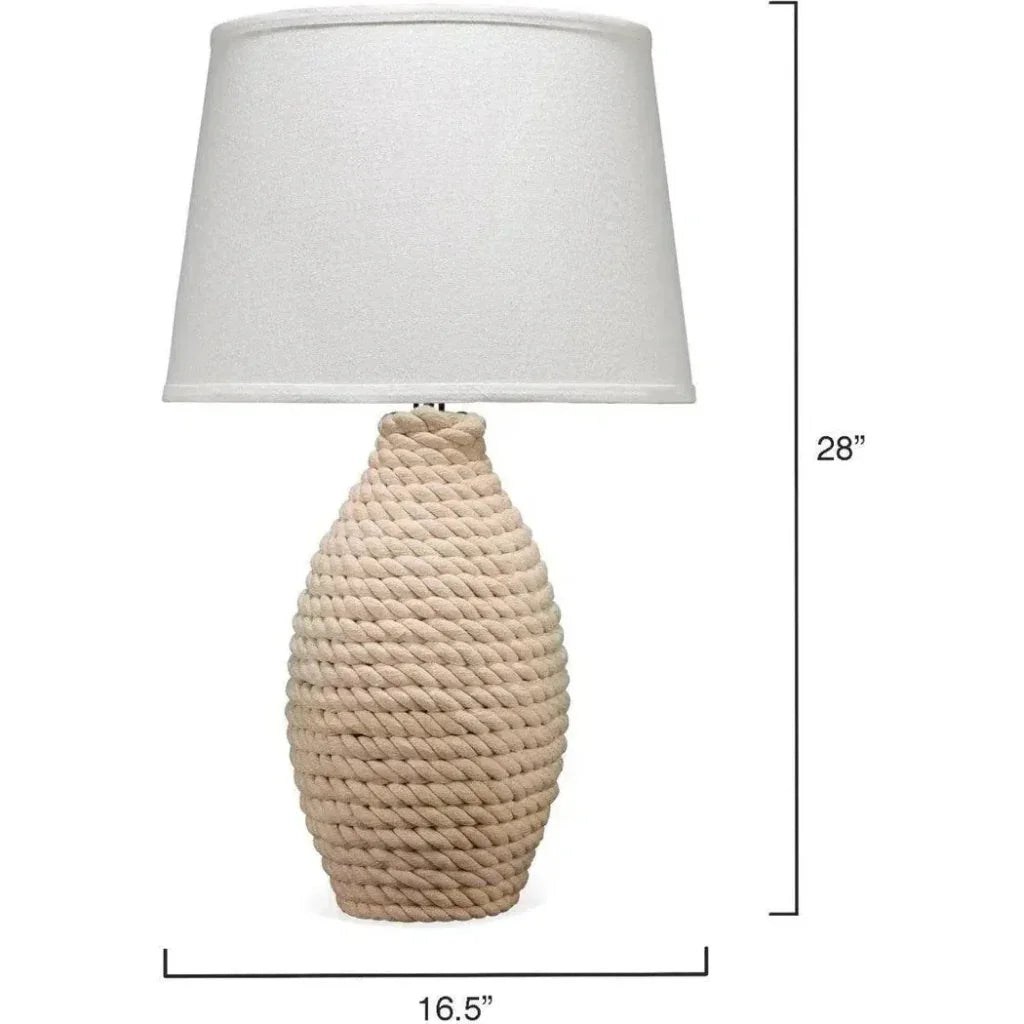 Coastal Style Off - White Rope Table Lamp - LOOMLAN - Jamie Young - Table Lamps