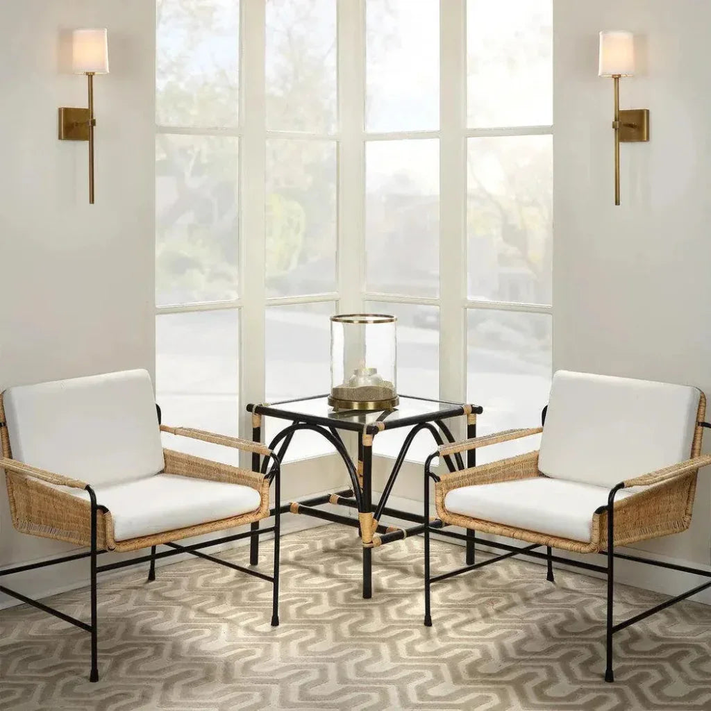 Coastal Style Rattan Cotton Poly Lounge Chair Palermo - LOOMLAN - Jamie Young - Accent Chairs