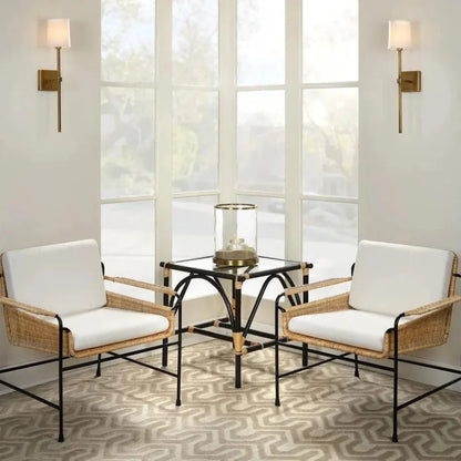 Coastal Style Rattan Cotton Poly Lounge Chair Palermo - LOOMLAN - Jamie Young - Accent Chairs