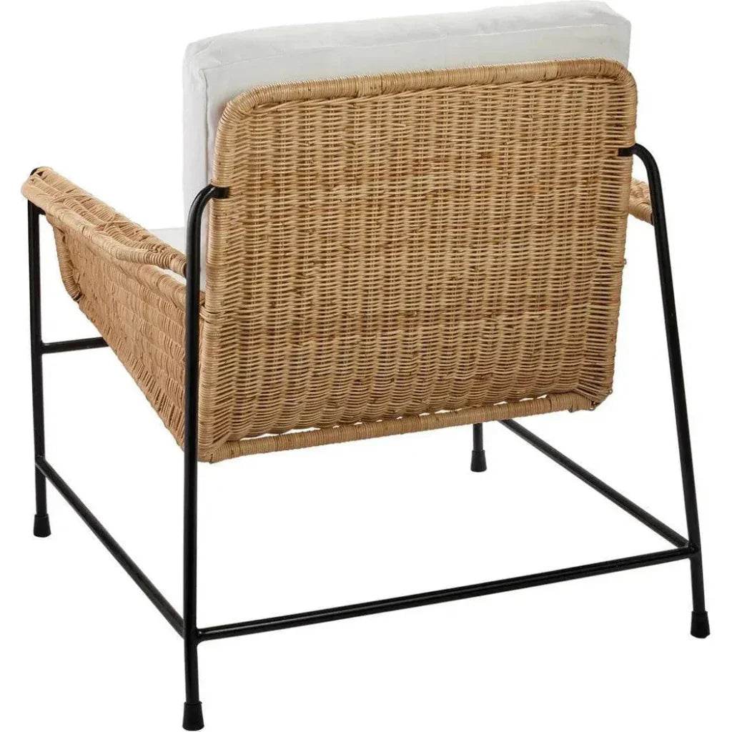 Coastal Style Rattan Cotton Poly Lounge Chair Palermo - LOOMLAN - Jamie Young - Accent Chairs