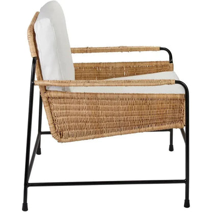 Coastal Style Rattan Cotton Poly Lounge Chair Palermo - LOOMLAN - Jamie Young - Accent Chairs
