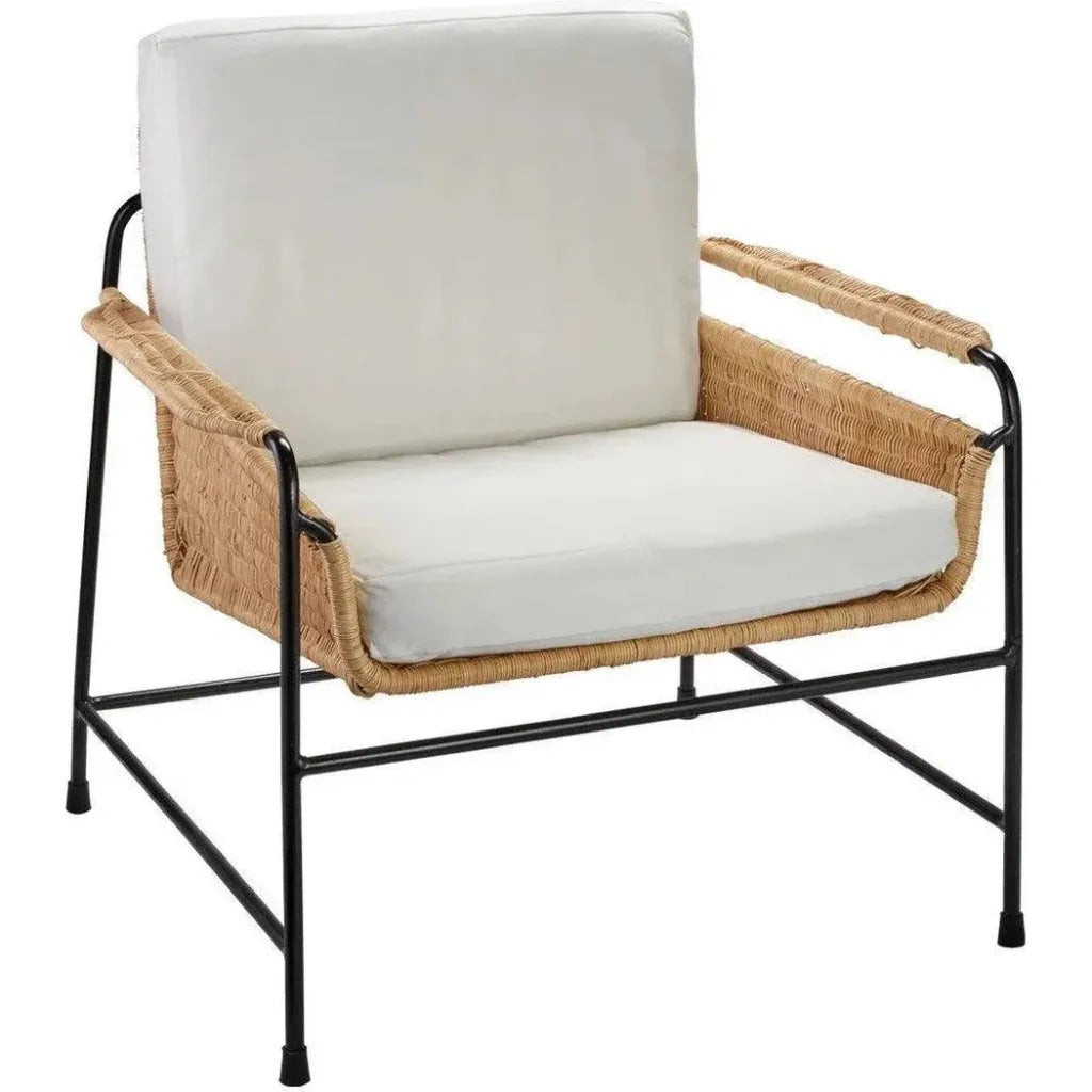 Coastal Style Rattan Cotton Poly Lounge Chair Palermo - LOOMLAN - Jamie Young - Accent Chairs