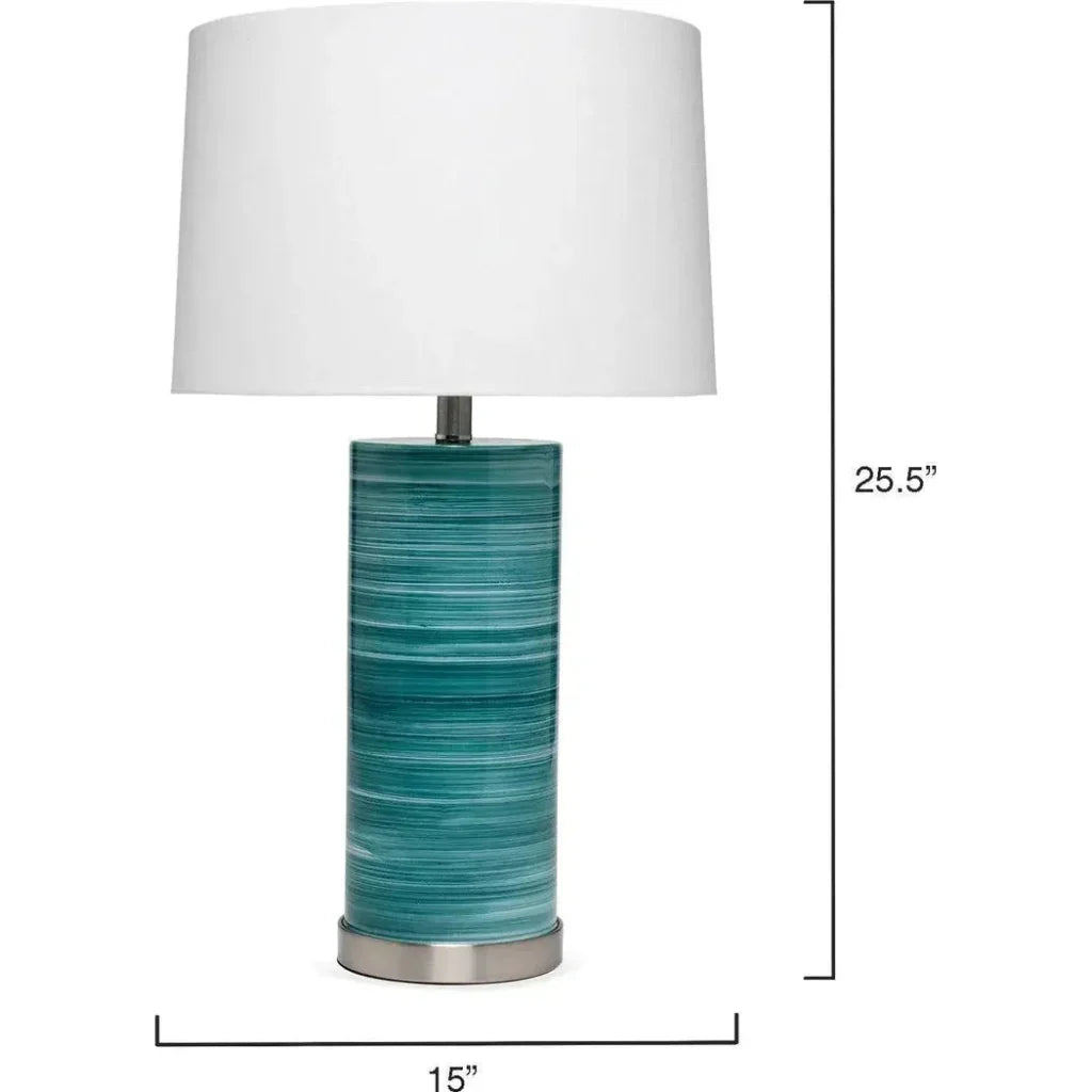 Coastal Style Turquoise Glass Casey Table Lamp - LOOMLAN - Jamie Young - Table Lamps