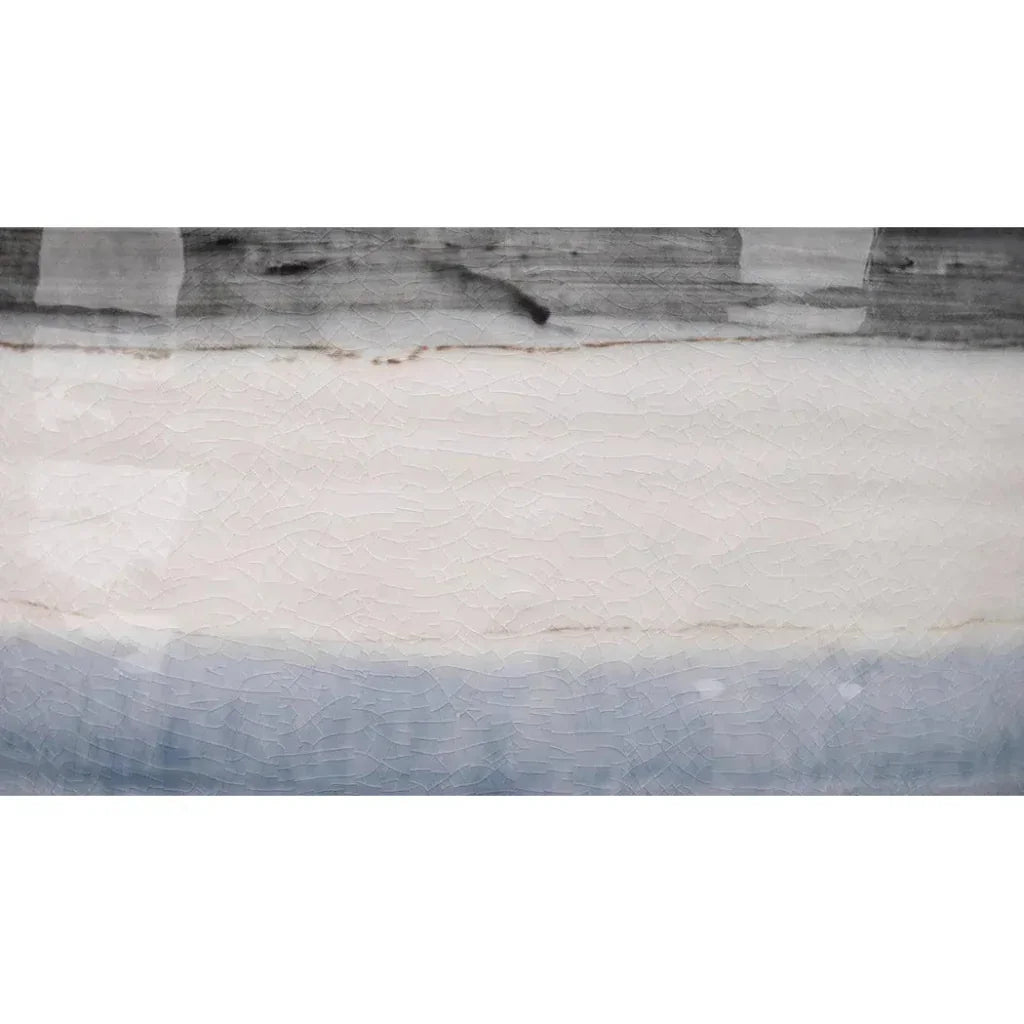 Coastal Style White Ceramic Horizon Striped Table Lamp - LOOMLAN - Jamie Young - Table Lamps