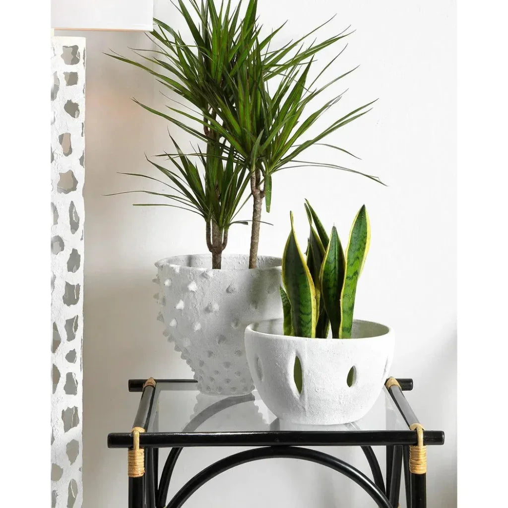 Coastal Style White Ceramic Spike Vase - LOOMLAN - Jamie Young - Vases & Jars