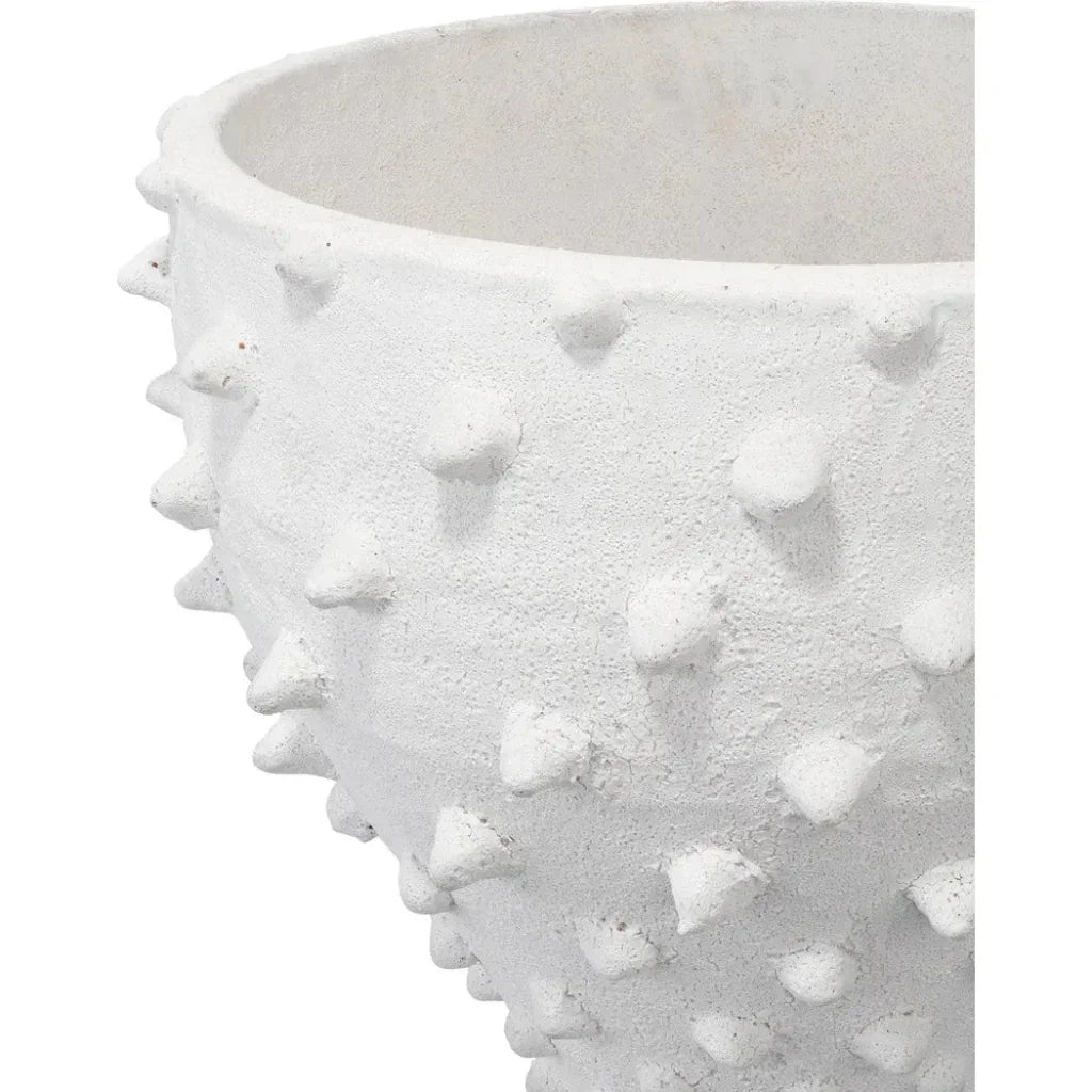 Coastal Style White Ceramic Spike Vase - LOOMLAN - Jamie Young - Vases & Jars