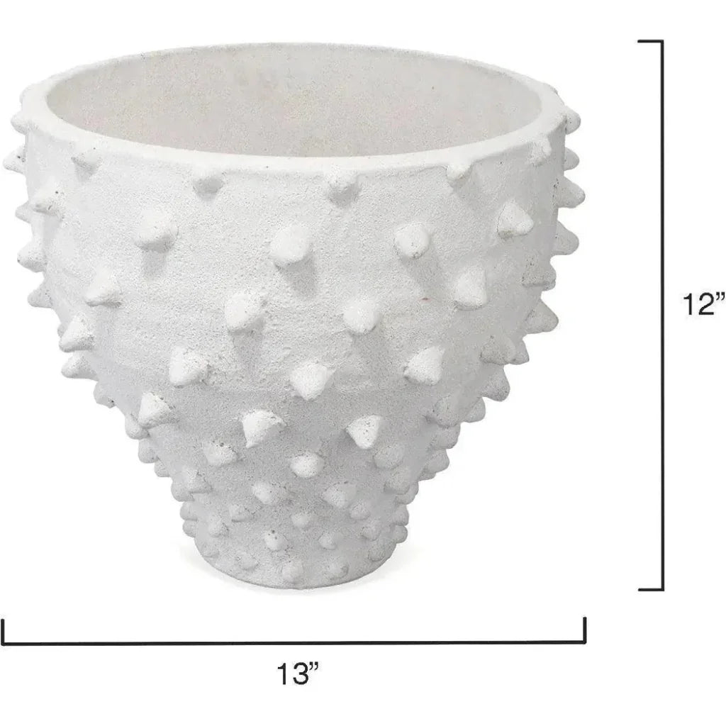 Coastal Style White Ceramic Spike Vase - LOOMLAN - Jamie Young - Vases & Jars