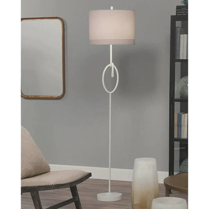 Coastal Style White Gesso Linen Knot Floor Lamp-Floor Lamps-Jamie Young-LOOMLAN