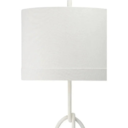 Coastal Style White Gesso Linen Knot Floor Lamp-Floor Lamps-Jamie Young-LOOMLAN