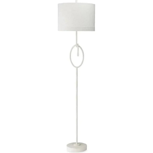 Coastal Style White Gesso Linen Knot Floor Lamp-Floor Lamps-Jamie Young-LOOMLAN