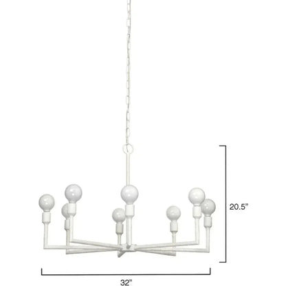 Coastal Style White Gesso Mid - Century Park Chandelier - LOOMLAN - Jamie Young - Chandeliers