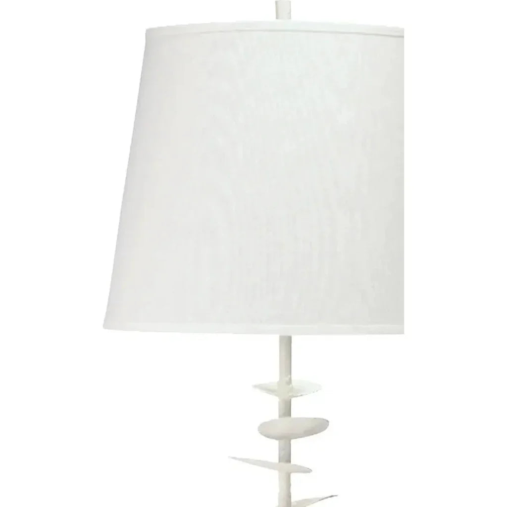 Coastal Style White Gesso Petals Floor Lamp-Floor Lamps-Jamie Young-LOOMLAN