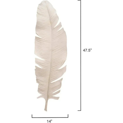 Coastal Style White Polyresin Feather Object - LOOMLAN - Jamie Young - Statues & Sculptures