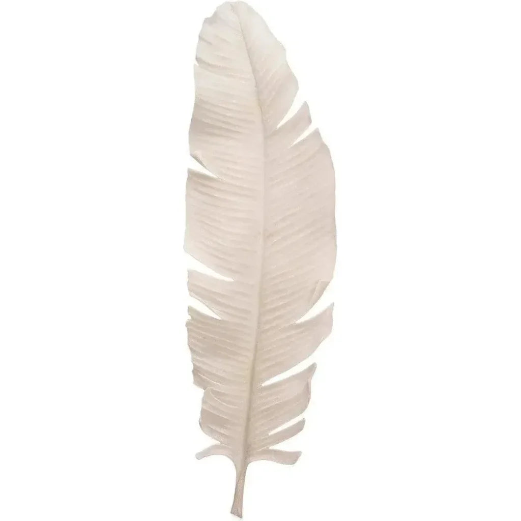 Coastal Style White Polyresin Feather Object - LOOMLAN - Jamie Young - Statues & Sculptures
