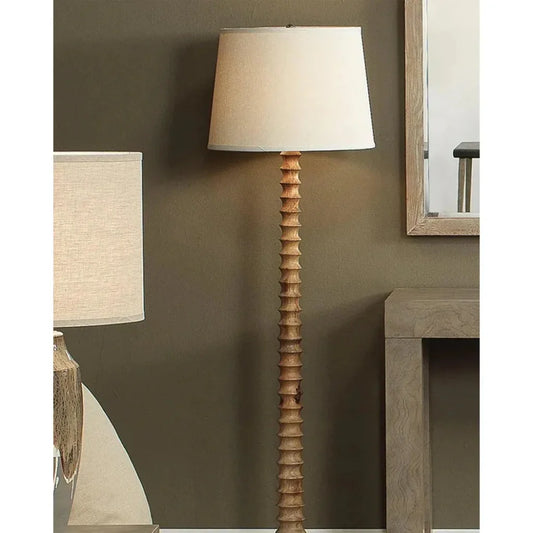 Coastal Style Wood Revolution Floor Lamp-Floor Lamps-Jamie Young-LOOMLAN