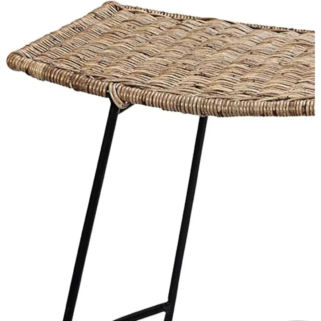 Coastal Style Woven Rattan Wing Counter Stoolout Back - LOOMLAN - Jamie Young - Counter Stools