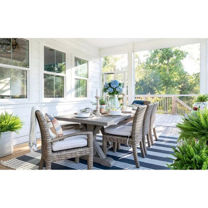 Coastal Teak Durable Outdoor Dining Table-Outdoor Dining Tables-Sunset West-LOOMLAN