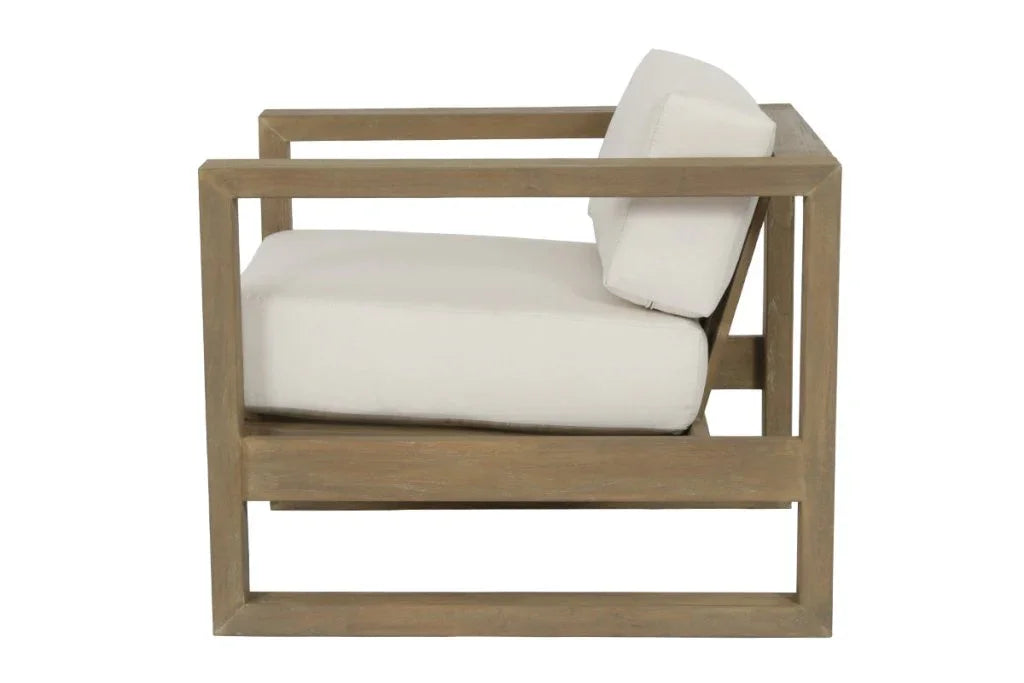 Coastal Teak Sunbrella Outdoor Club Chair-Outdoor Accent Chairs-Sunset West-LOOMLAN