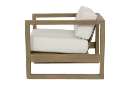 Coastal Teak Sunbrella Outdoor Club Chair-Outdoor Accent Chairs-Sunset West-LOOMLAN