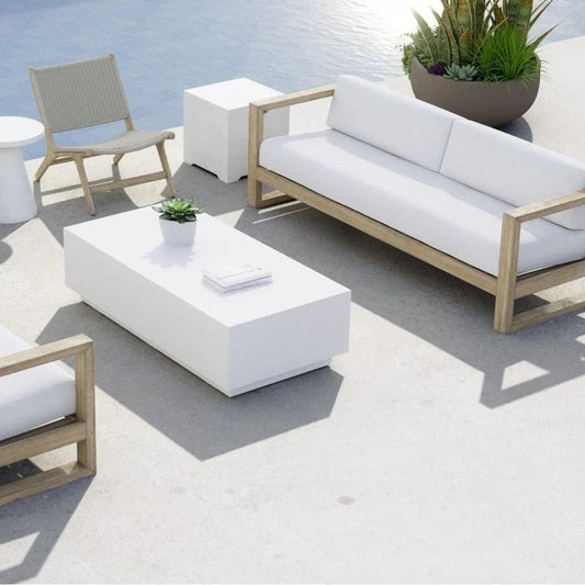 Coastal Teak Sunbrella Outdoor Couch - LOOMLAN - Sunset West - Outdoor Sofas & Loveseats