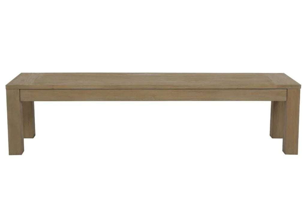 Coastal Teak Sunbrella Outdoor Dining Bench-Outdoor Benches-Sunset West-LOOMLAN