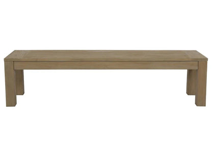 Coastal Teak Sunbrella Outdoor Dining Bench-Outdoor Benches-Sunset West-LOOMLAN